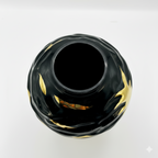 Ribbed Metallic Ceramic Candy Jar