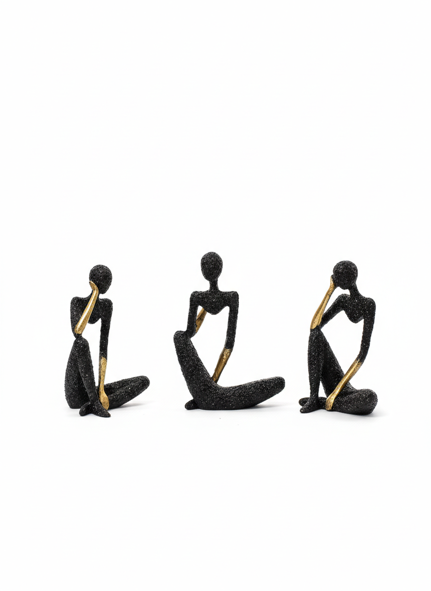 "The Thinker" Abstract Figurines Set Of 3