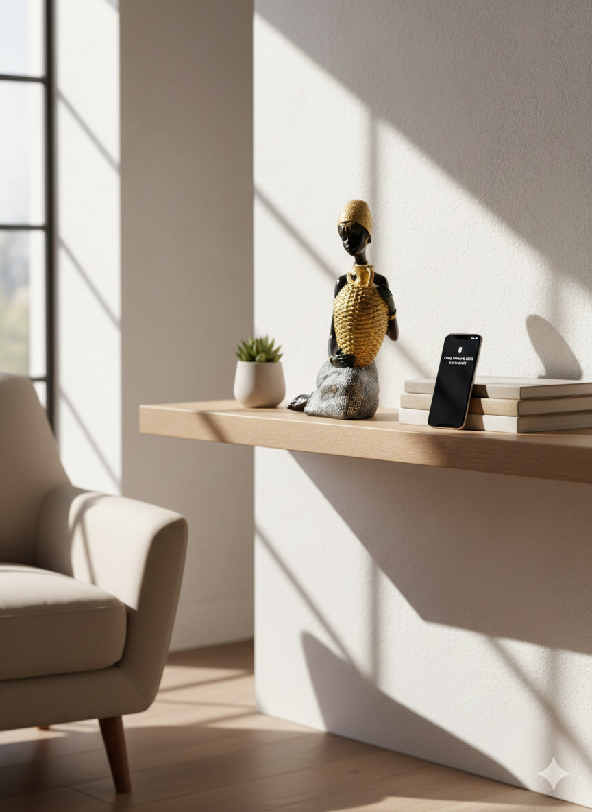 African Woman with Golden Urn