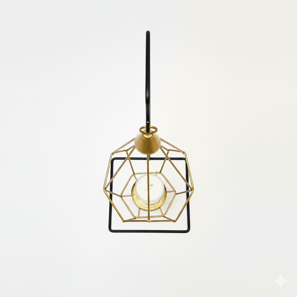 Geometric Hanging Tealight Lantern with Stand