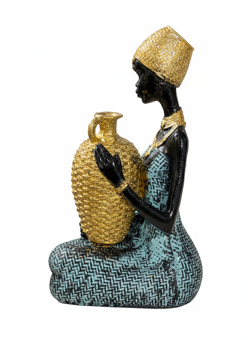 African Woman with Golden Urn