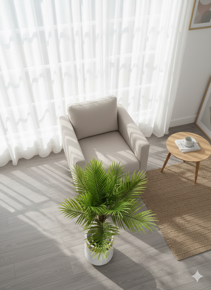 Artificial Cycas Palm With Fiber Pot