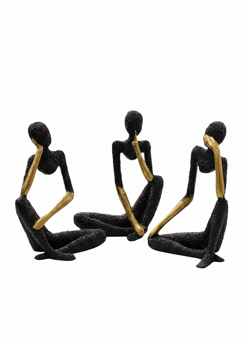 "The Thinker" Abstract Figurines Set Of 3