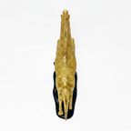 Geometric Golden Horse Sculpture