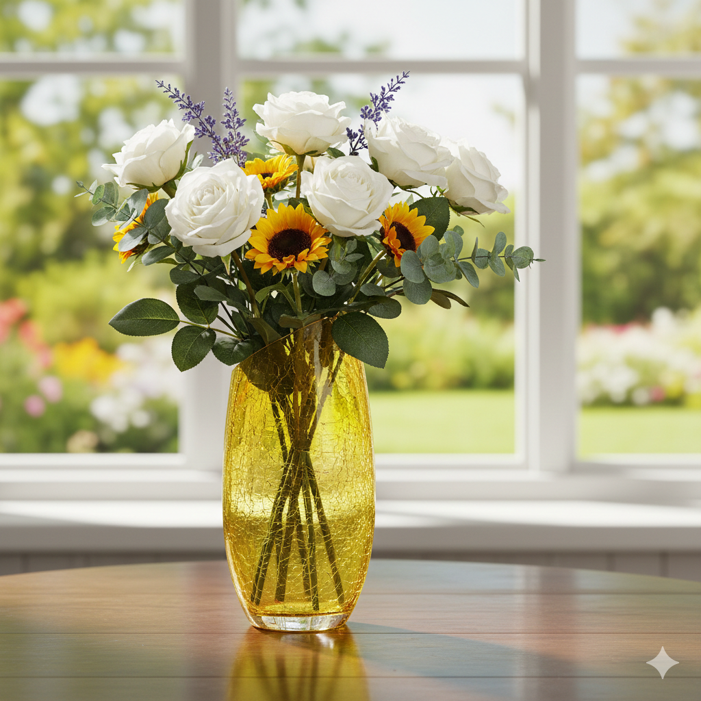 The Citrine Crackle Slant Vase