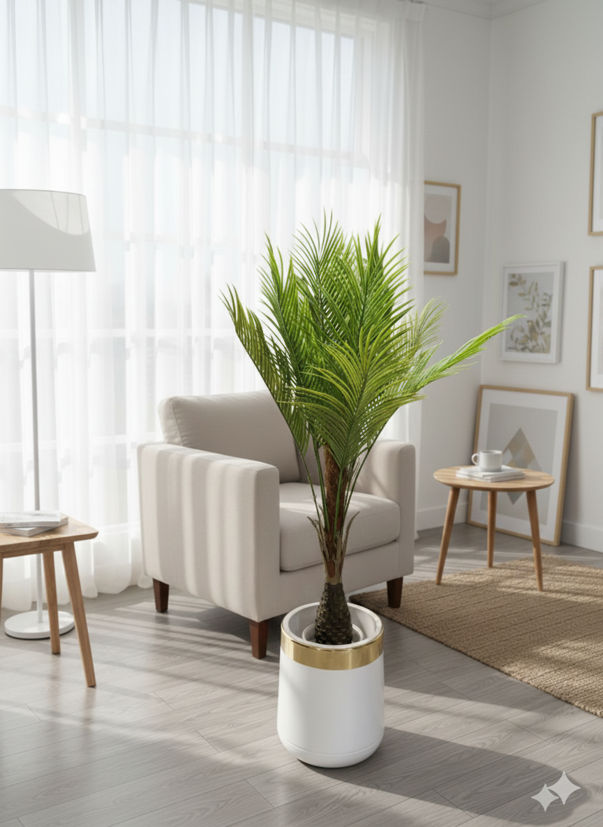 Artificial Cycas Palm With Fiber Pot