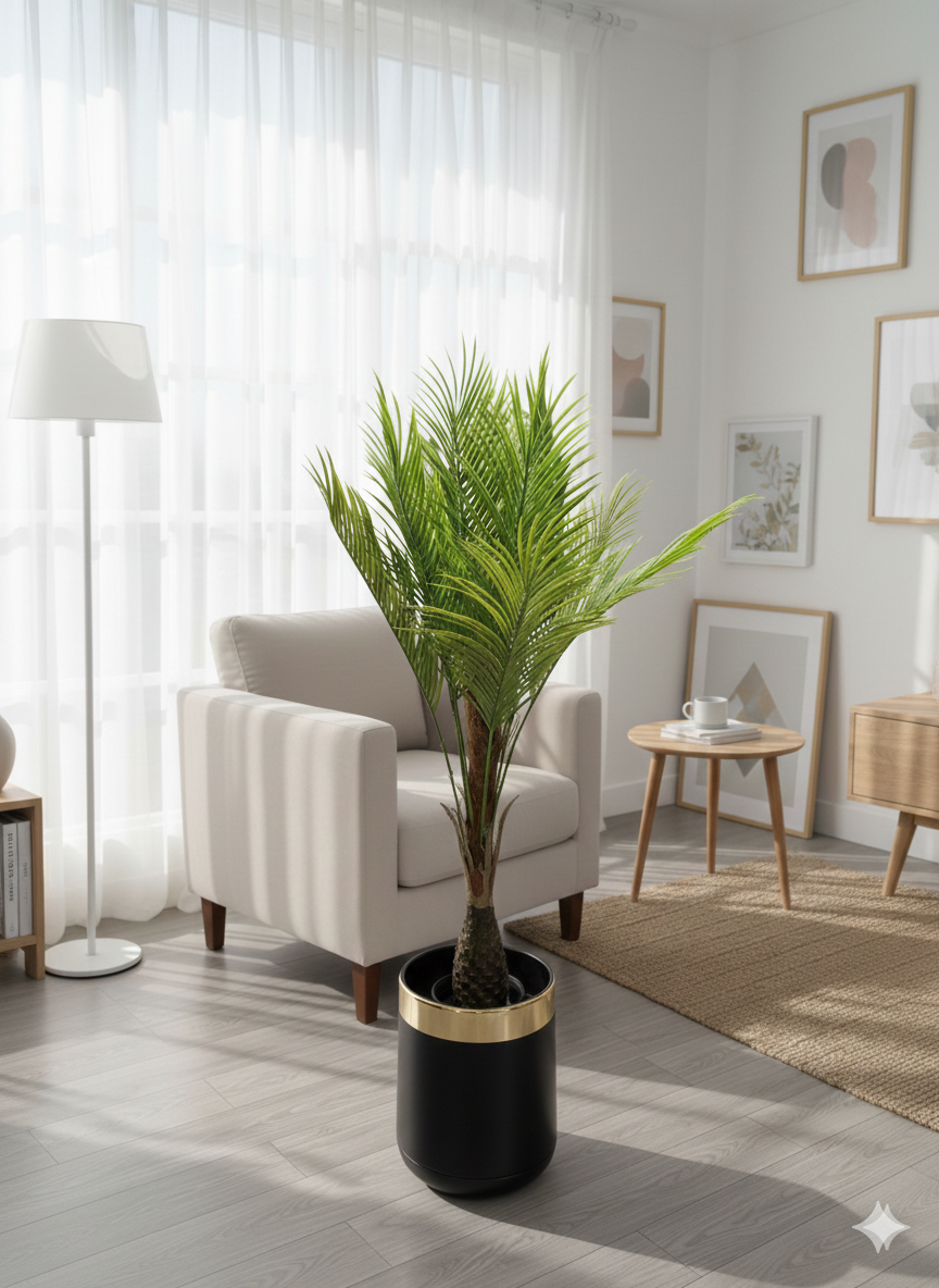 Artificial Cycas Palm With Fiber Pot