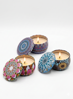 Mandala Pattern Scented Candle Small Tins