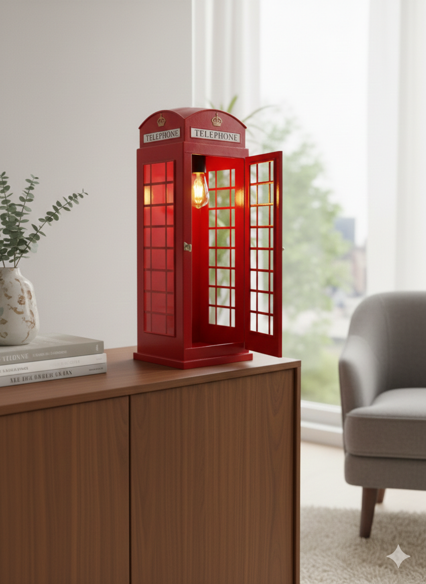 British Red Telephone Booth Lamp