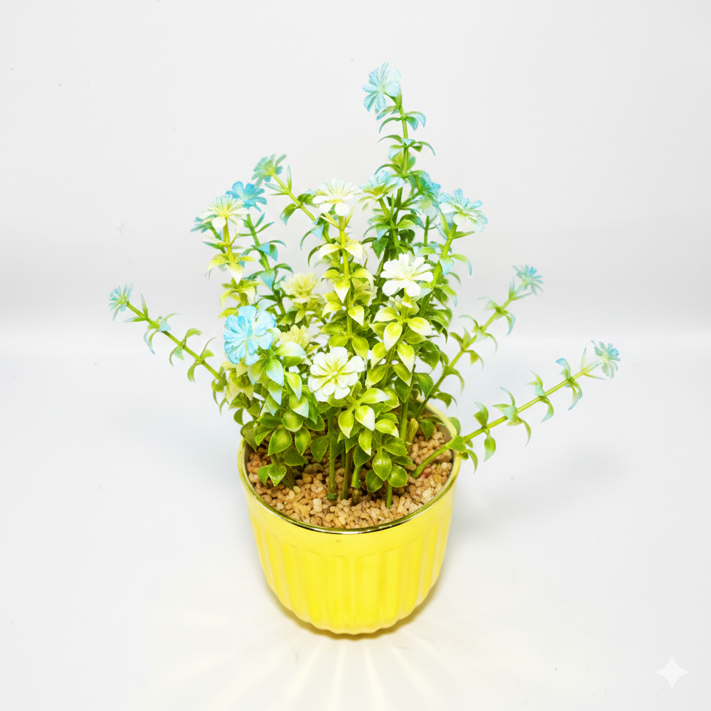 Wildflower Trio in Gold Fluted Pot
