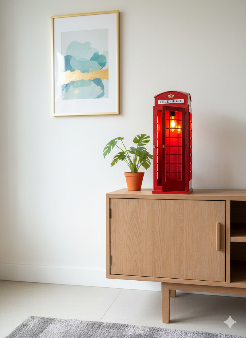 British Red Telephone Booth Lamp