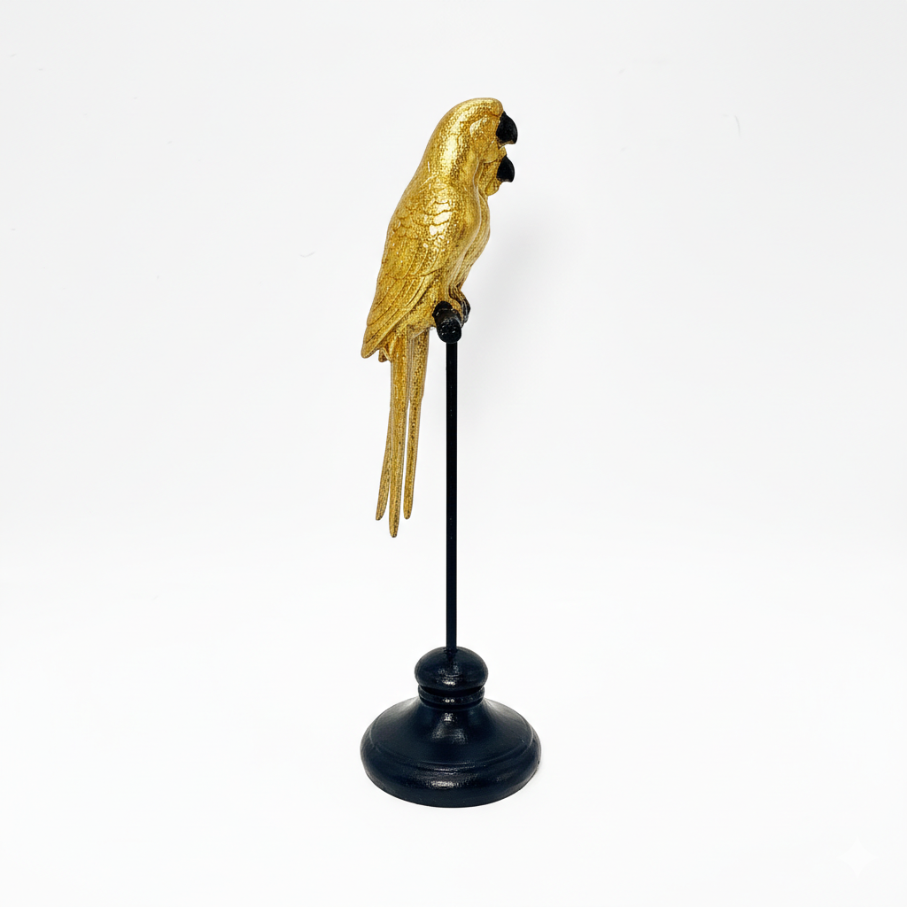 Golden Trio Parrots on Stand