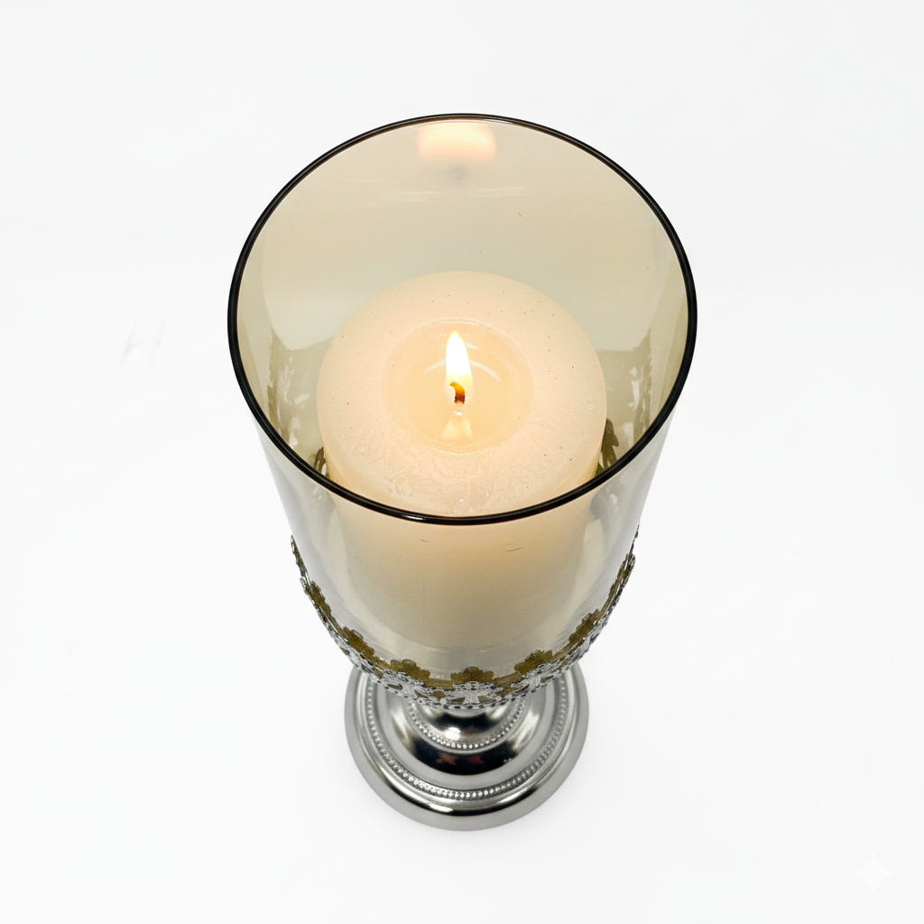 Regal Glass Hurricane Candle Holder