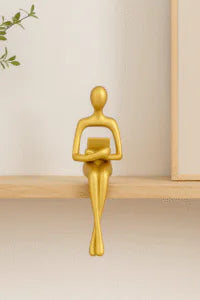 Golden Abstract Thinker Figurine Set – Modern Minimalist Sculptures (3-Piece)