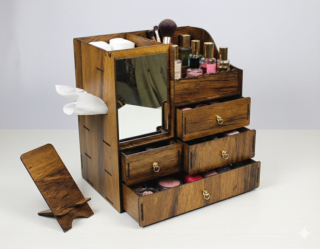 Wooden Vanity Organizer