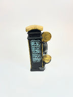 Steampunk Industrial Cradle Telephone Sculpture - Fiber Art Figurine