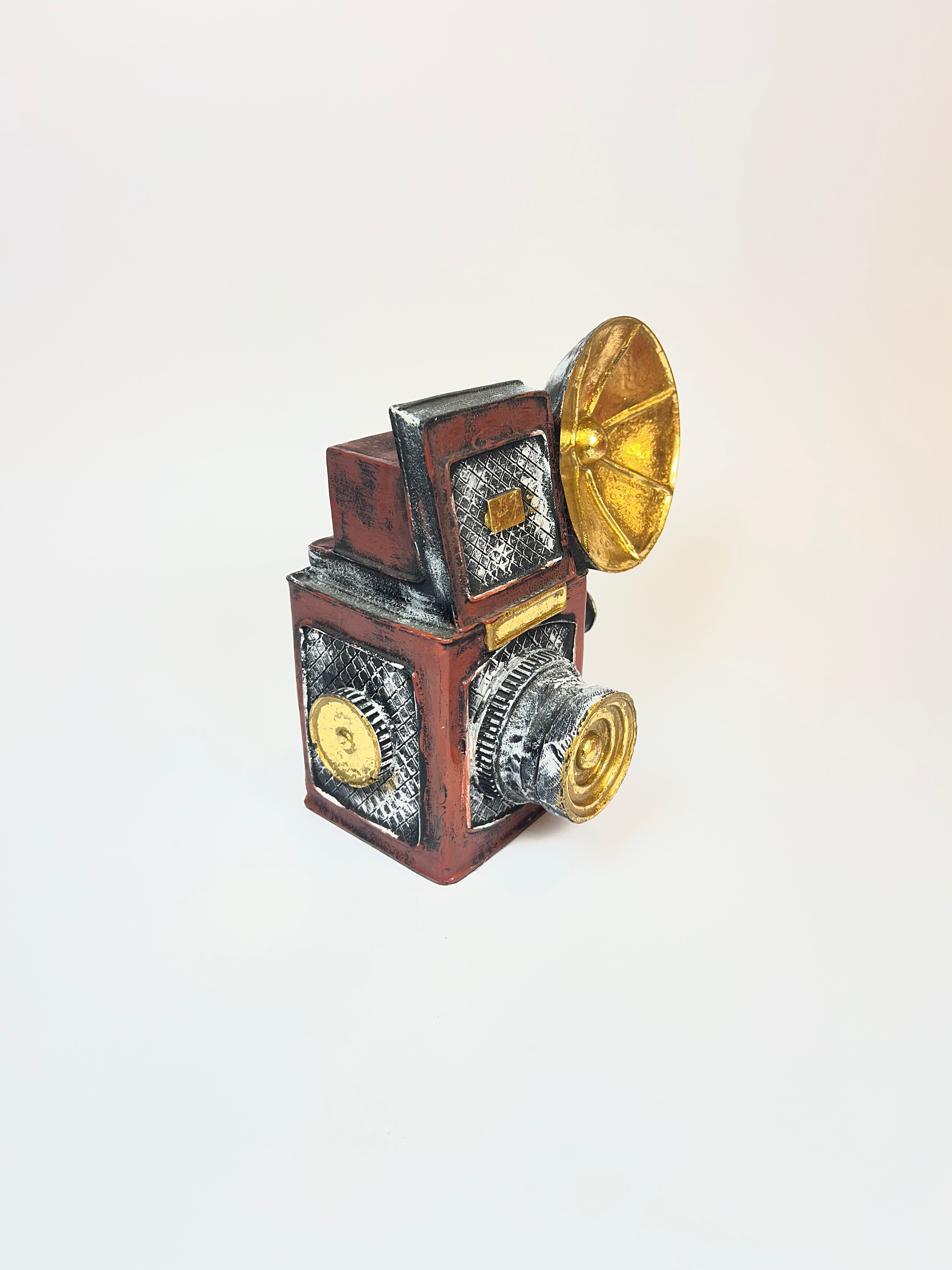 Vintage Film Camera Miniature Figurine - Retro Movie Fiber Decor