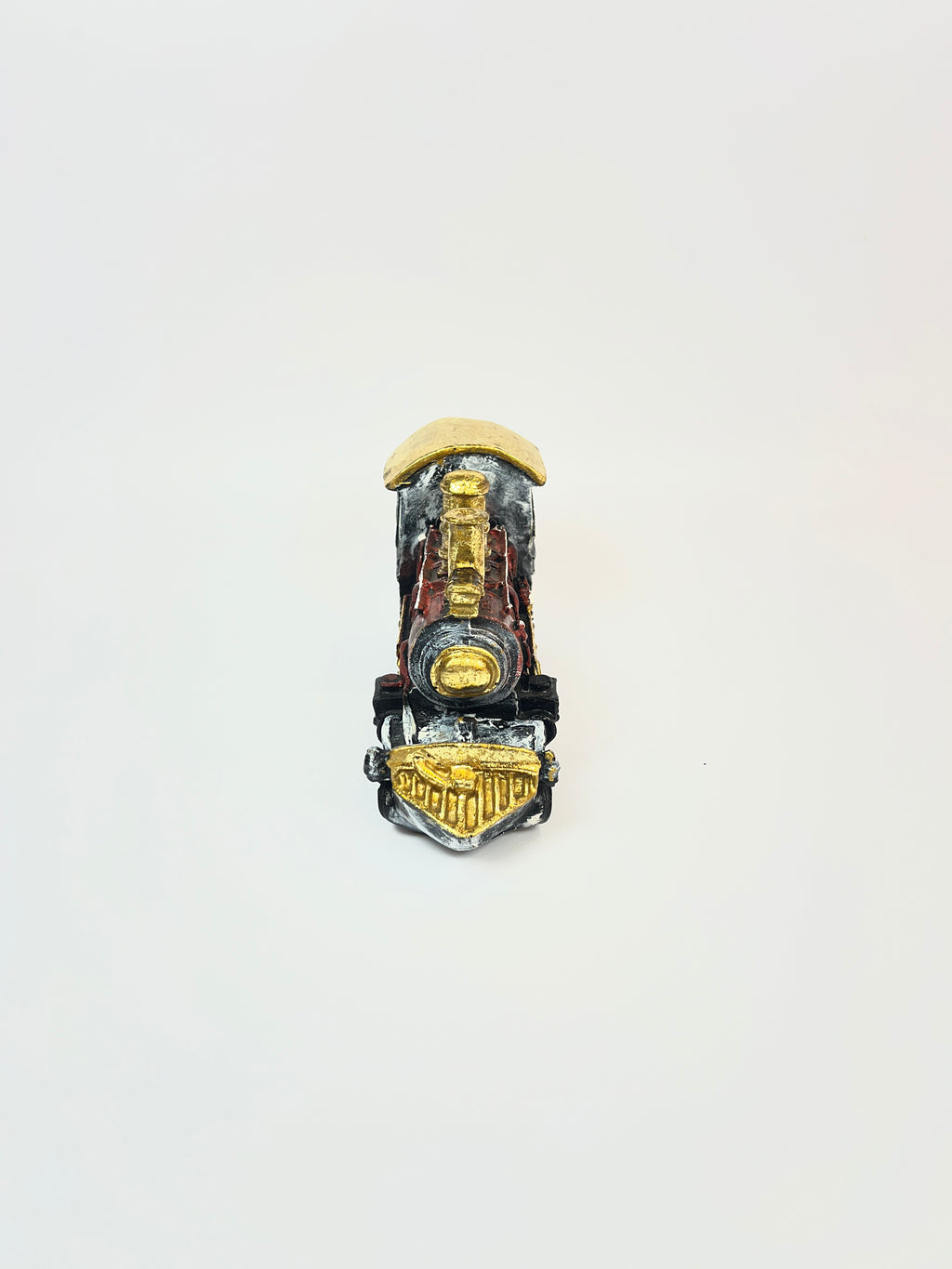 Antique Style Steam Train Figurine - Miniature Railroad Fiber Decor