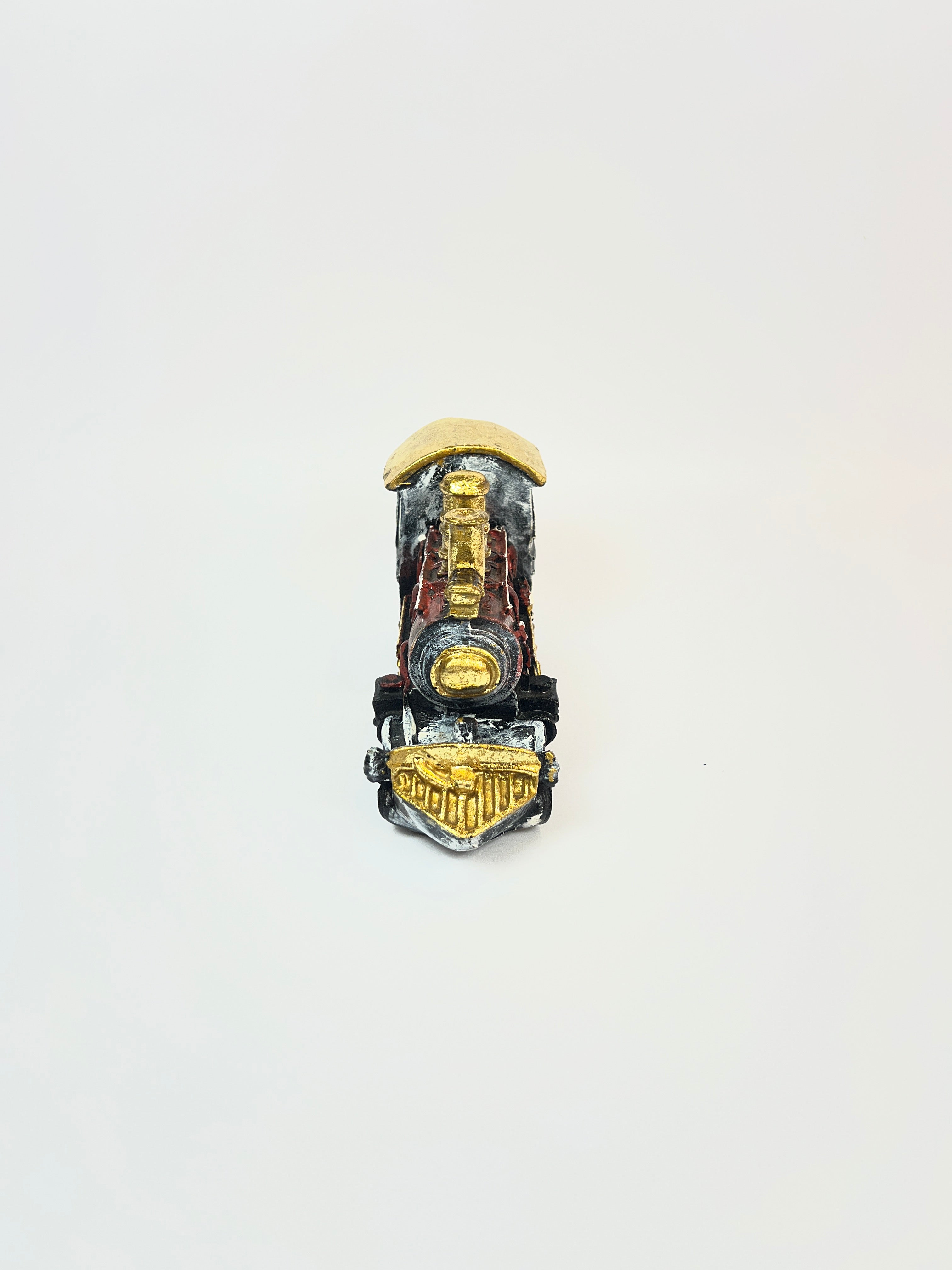 Antique Style Steam Train Figurine - Miniature Railroad Fiber Decor