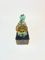 Antique Style Sewing Machine Figurine - Miniature Fiber Decor