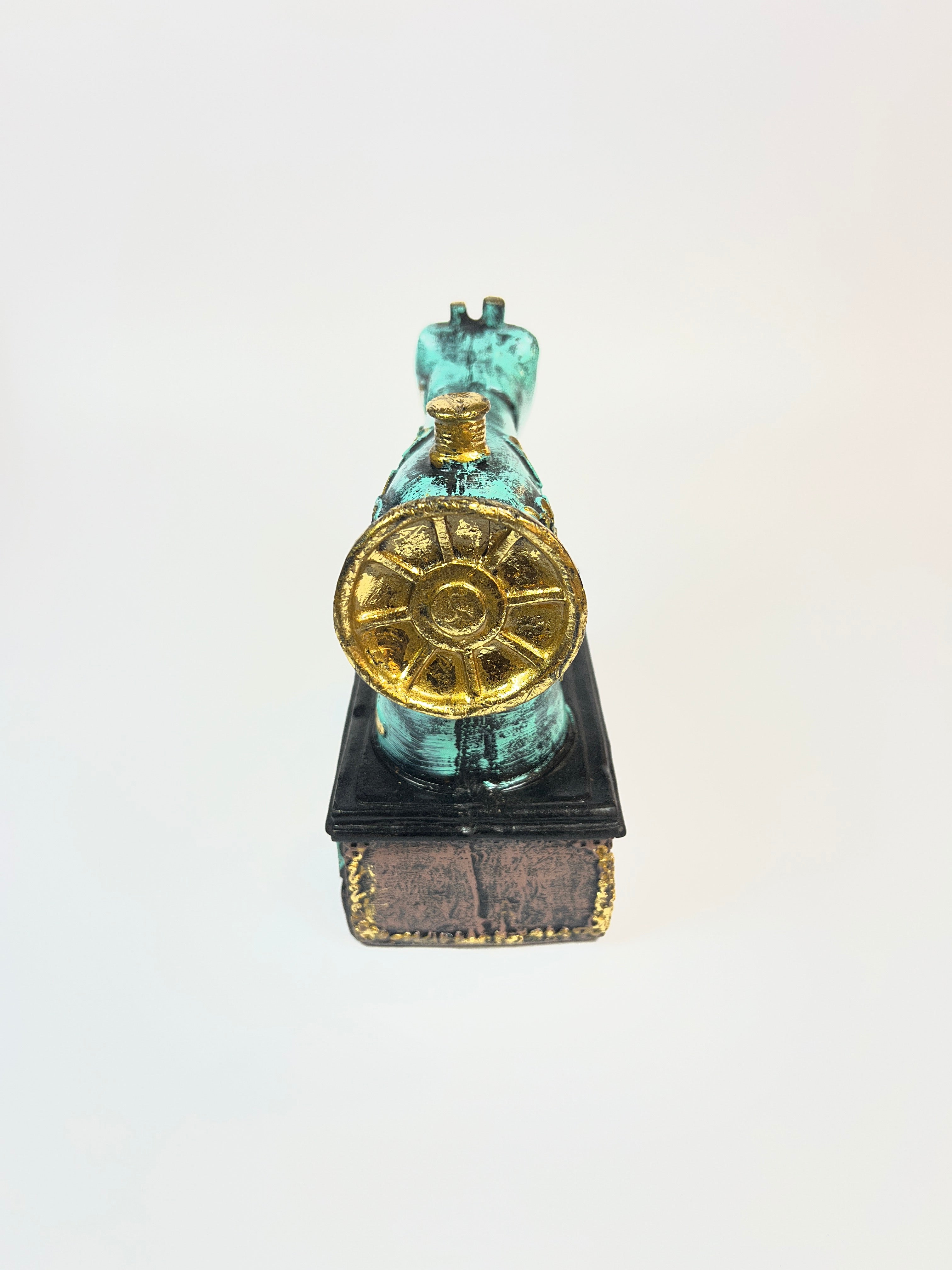 Antique Style Sewing Machine Figurine - Miniature Fiber Decor