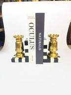 Gilded Rook Chess Piece Bookends - Decorative Fiber Set