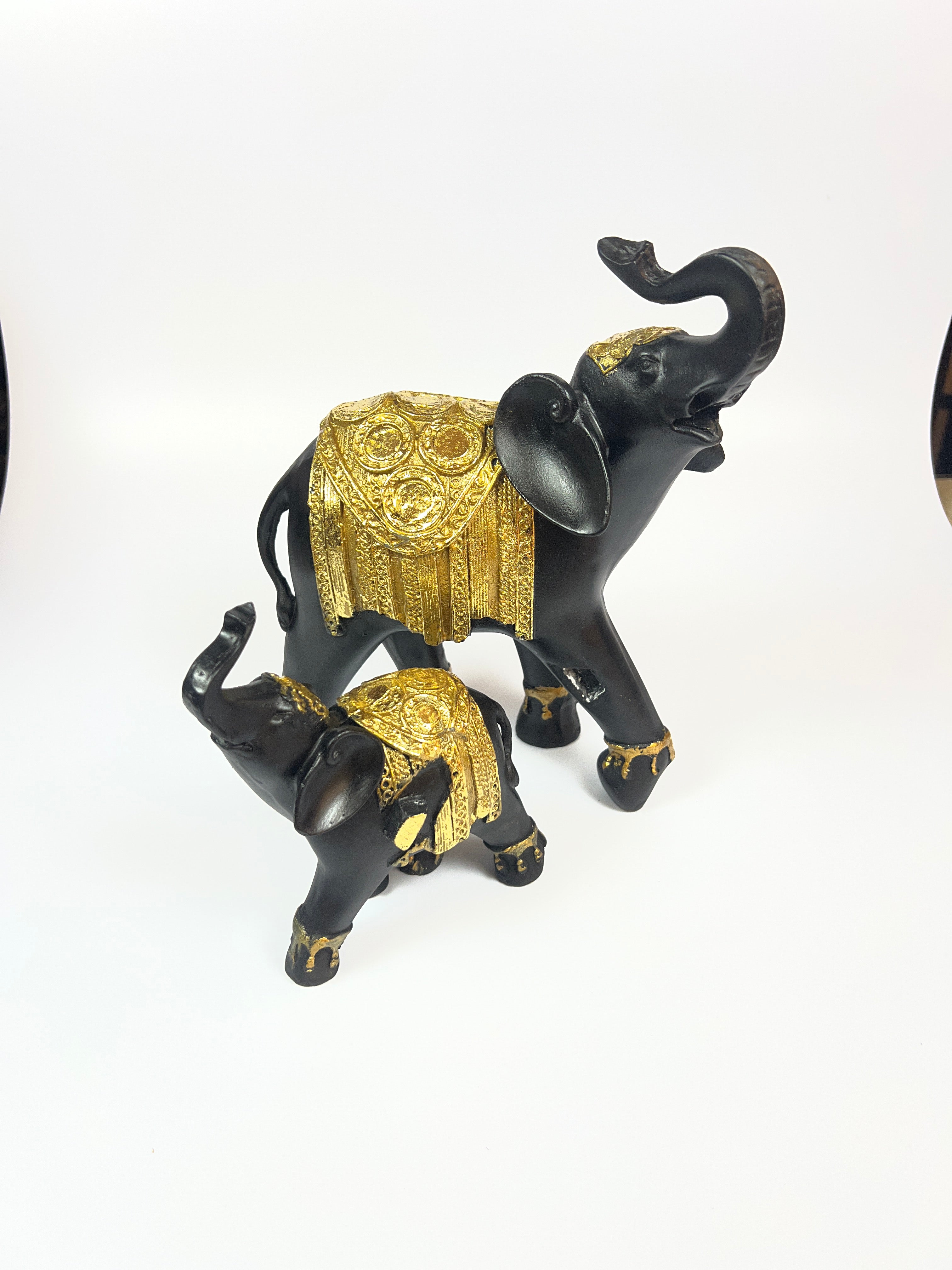 Regal Elephant Calf Figurine - Trunk Up for Luck