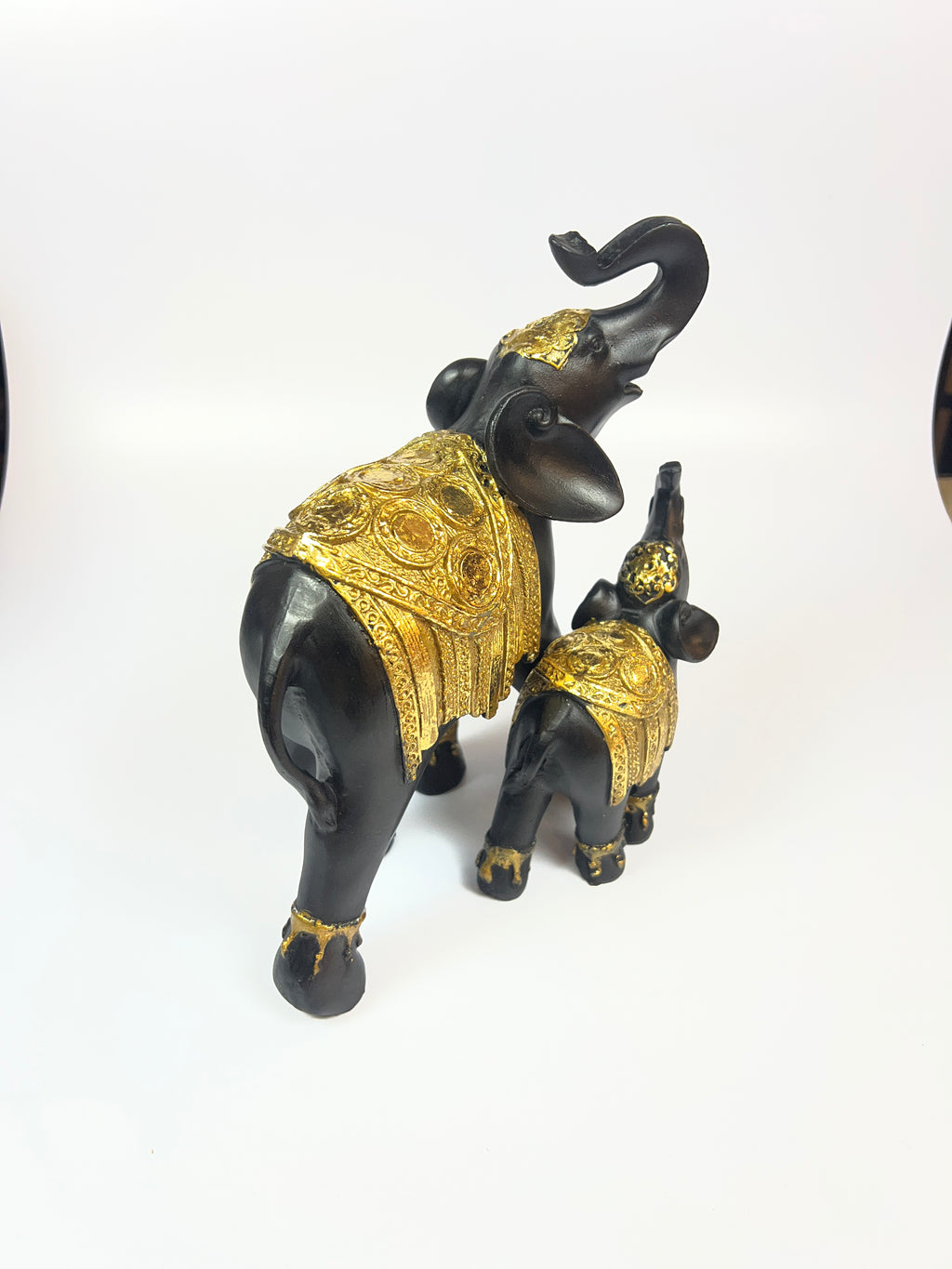 Regal Elephant Calf Figurine - Trunk Up for Luck