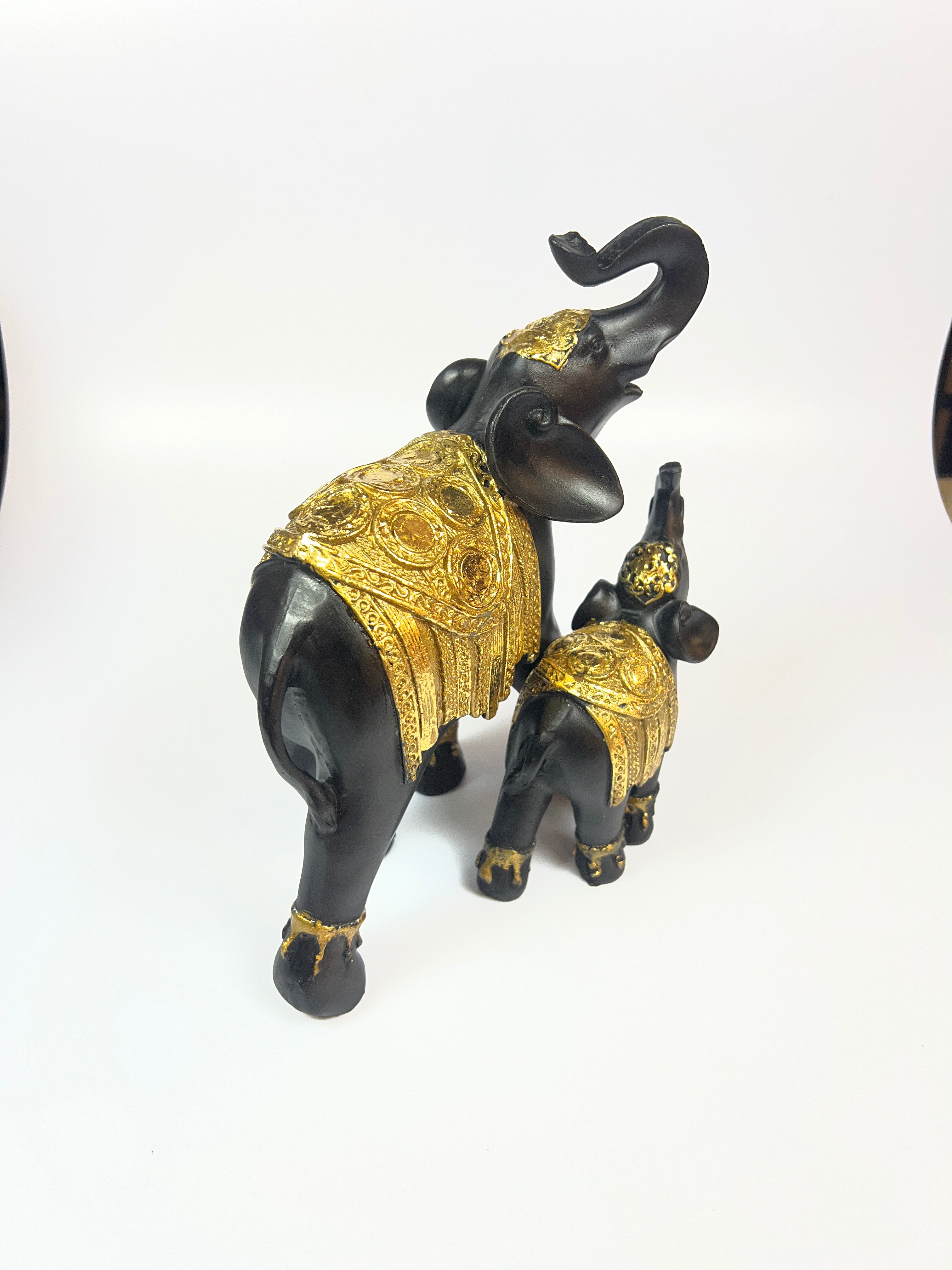 Regal Elephant Calf Figurine - Trunk Up for Luck