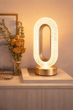 Modern Golden 3 Color LED Crystal Oval Touch Lamp