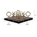 Luxury Gold & Black-White Tic-Tac-Toe Set – Modern Decorative Game Piece