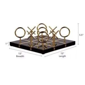 Luxury Gold & Black-White Tic-Tac-Toe Set – Modern Decorative Game Piece