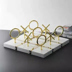 Luxury Gold & Black-White Tic-Tac-Toe Set – Modern Decorative Game Piece