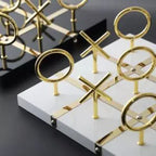 Luxury Gold & Black-White Tic-Tac-Toe Set – Modern Decorative Game Piece