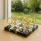 Luxury Gold & Black-White Tic-Tac-Toe Set – Modern Decorative Game Piece