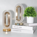 Modern Golden 3 Color LED Crystal Oval Touch Lamp