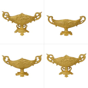 Royal Golden Decorative Vase – Vintage Centerpiece Bowl