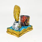 The Scholar's Quill & Inkwell Pen Holder