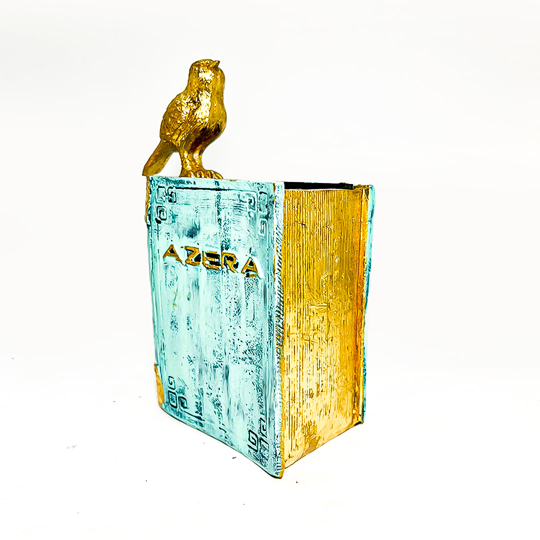 Azera Vintage-Style "Bird on Book" Pen Holder