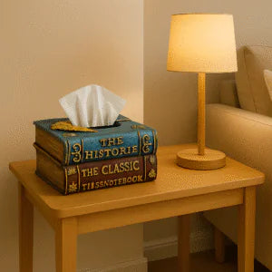 Vintage Book-Shaped Tissue Box Holder