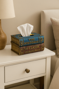 Vintage Book-Shaped Tissue Box Holder