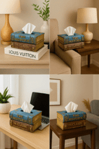 Vintage Book-Shaped Tissue Box Holder