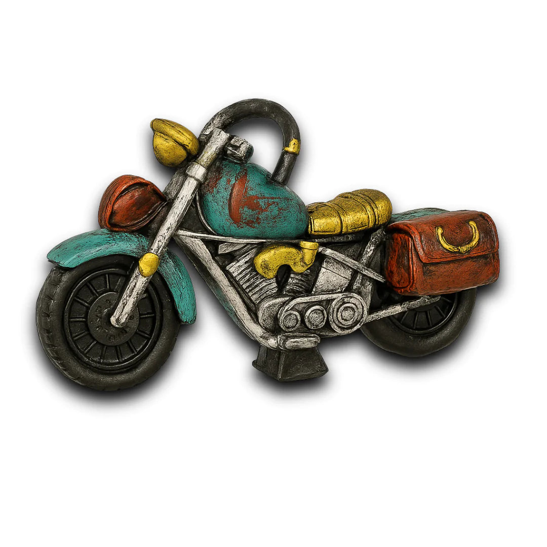 Vintage Fiber Motorcycle Showpiece – Handcrafted Home & Office Décor