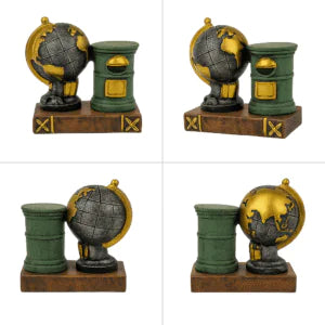 Vintage Globe & Post Box Decorative Fiber Ornament