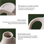 White Hollow Ceramic Vase Set Of 2 Modern Matte Donut Vases Nordic Minimalist Decorative Vase